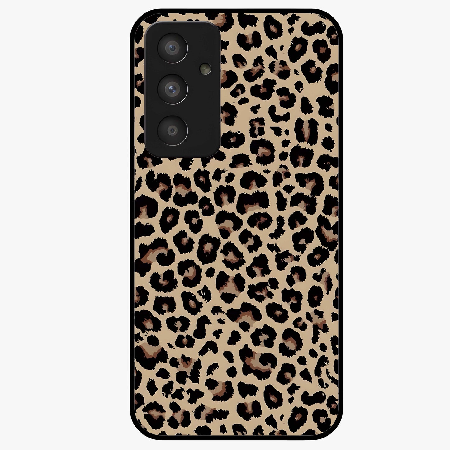 Savage Chic Pattern Glass Case showing flat back view with stylish patterned artwork and glossy glass finish.