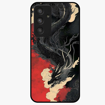Shadow Dragon Fury Glass Case showing flat back view with fierce dragon artwork and glossy glass finish.