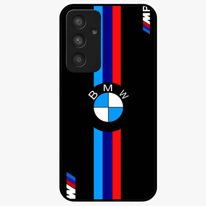 Turbo BMW Beast Glass Case showing flat back view with high performance sports car artwork and glossy glass finish.