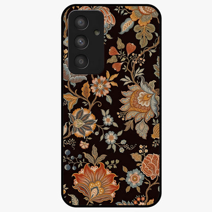 Vintage Floral Dream Glass Case showing flat back view with classic floral artwork and glossy glass finish.