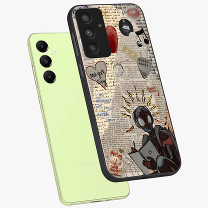 City Dream Sketch Glass Case displayed in angled mockup highlighting minimal city illustration with aesthetic sketch style.