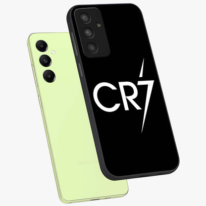 Cr7 Elite Strike Glass Case displayed in angled mockup highlighting powerful sports graphic with bold athletic theme.