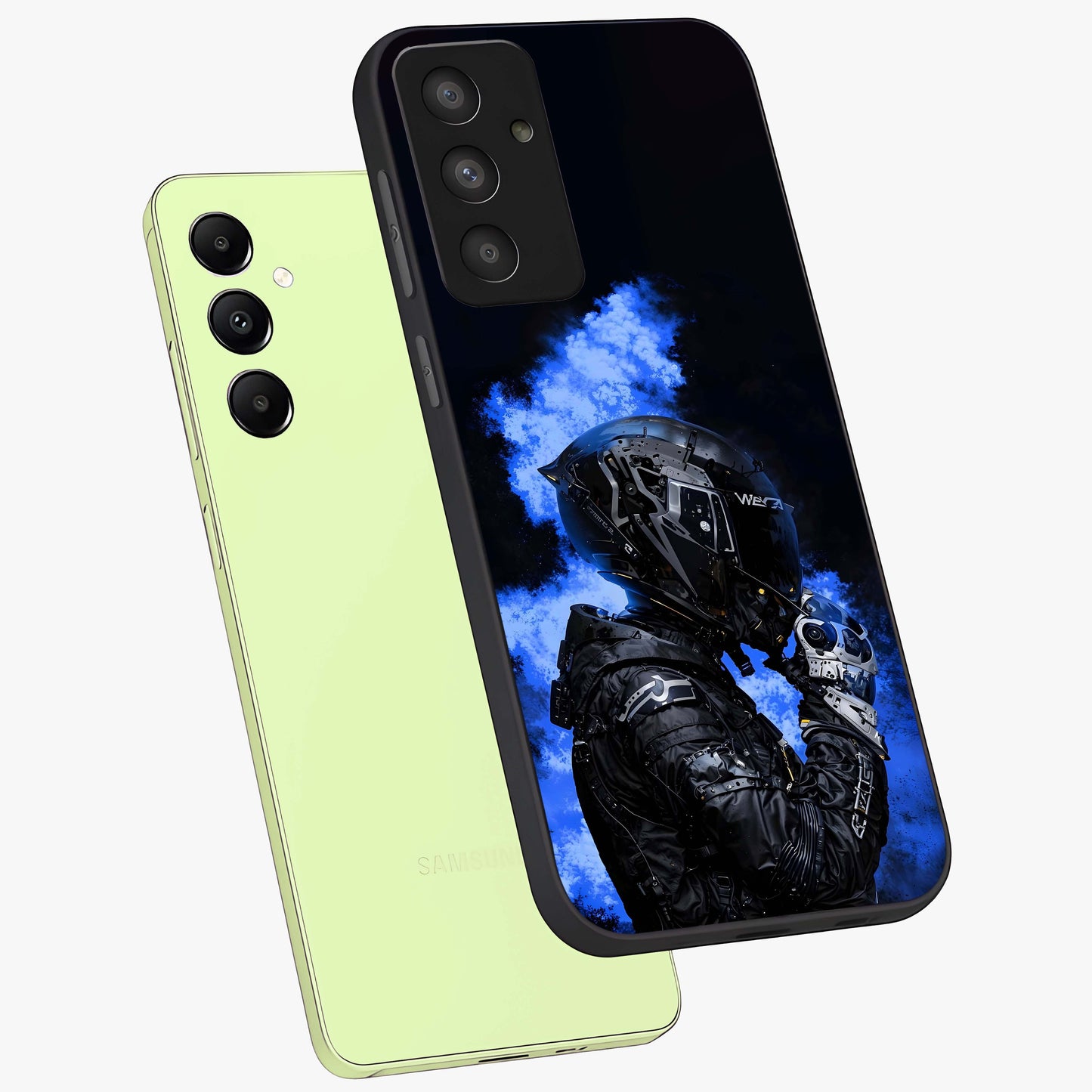 Cyber Sentinel Protocol Glass Case displayed in angled mockup highlighting digital cyber design with sci-fi aesthetic style.