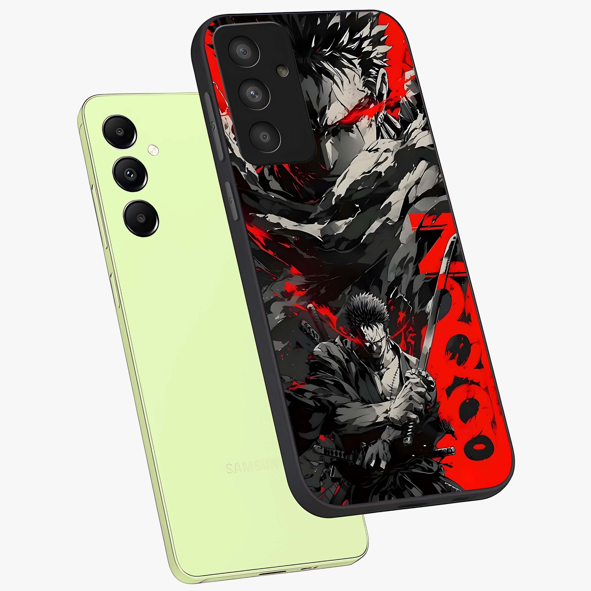 Demon Sword Resolve Glass Case displayed in angled mockup highlighting powerful demon sword illustration with dark fantasy aesthetic.