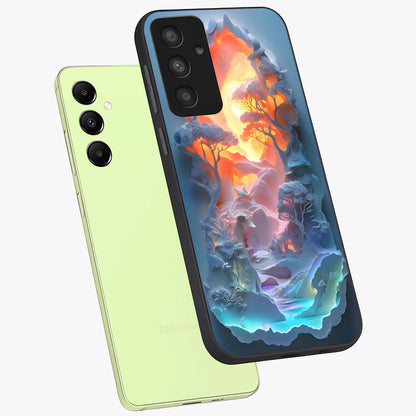Glow Forest Portal Glass Case displayed in angled mockup highlighting mystical forest design with magical glowing aesthetic.