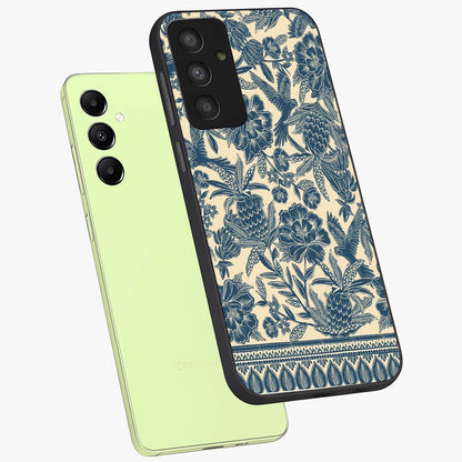 Heirloom Wild Bloom Glass Case displayed in angled mockup highlighting botanical bloom design with classic aesthetic style.