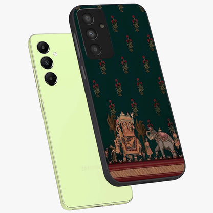 Macmerise Glass Case displayed in angled mockup highlighting trendy graphic design with sleek aesthetic style.