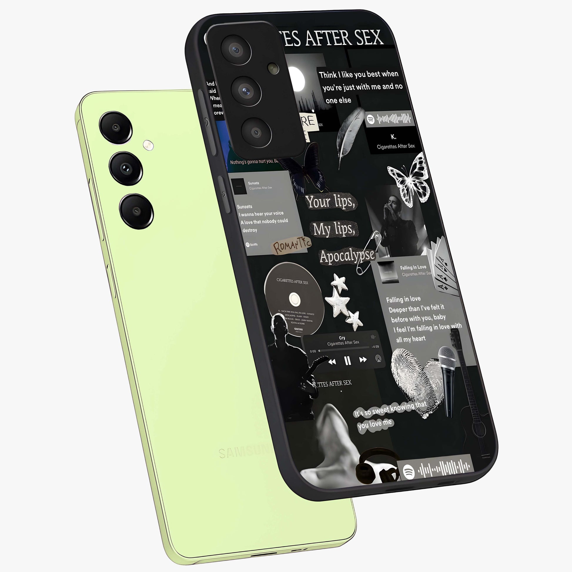 Midnight Love Echo Glass Case displayed in angled mockup highlighting elegant love inspired design with deep aesthetic style.