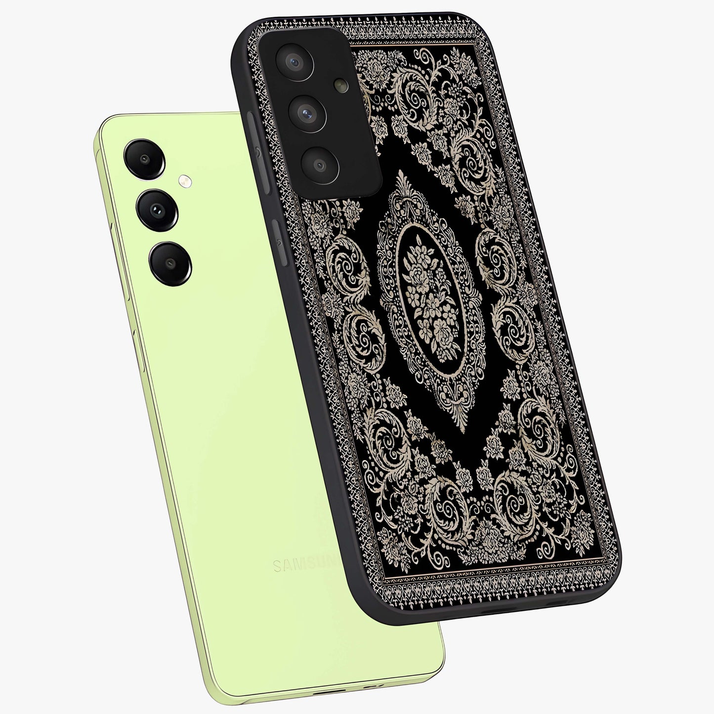 Noir Bloom Elegance Glass Case displayed in angled mockup highlighting refined flower design with stylish noir aesthetic.