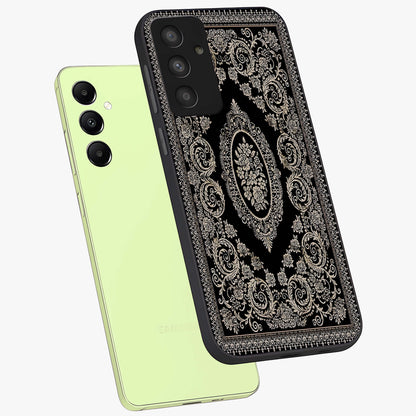 Noir Bloom Elegance Glass Case displayed in angled mockup highlighting refined flower design with stylish noir aesthetic.