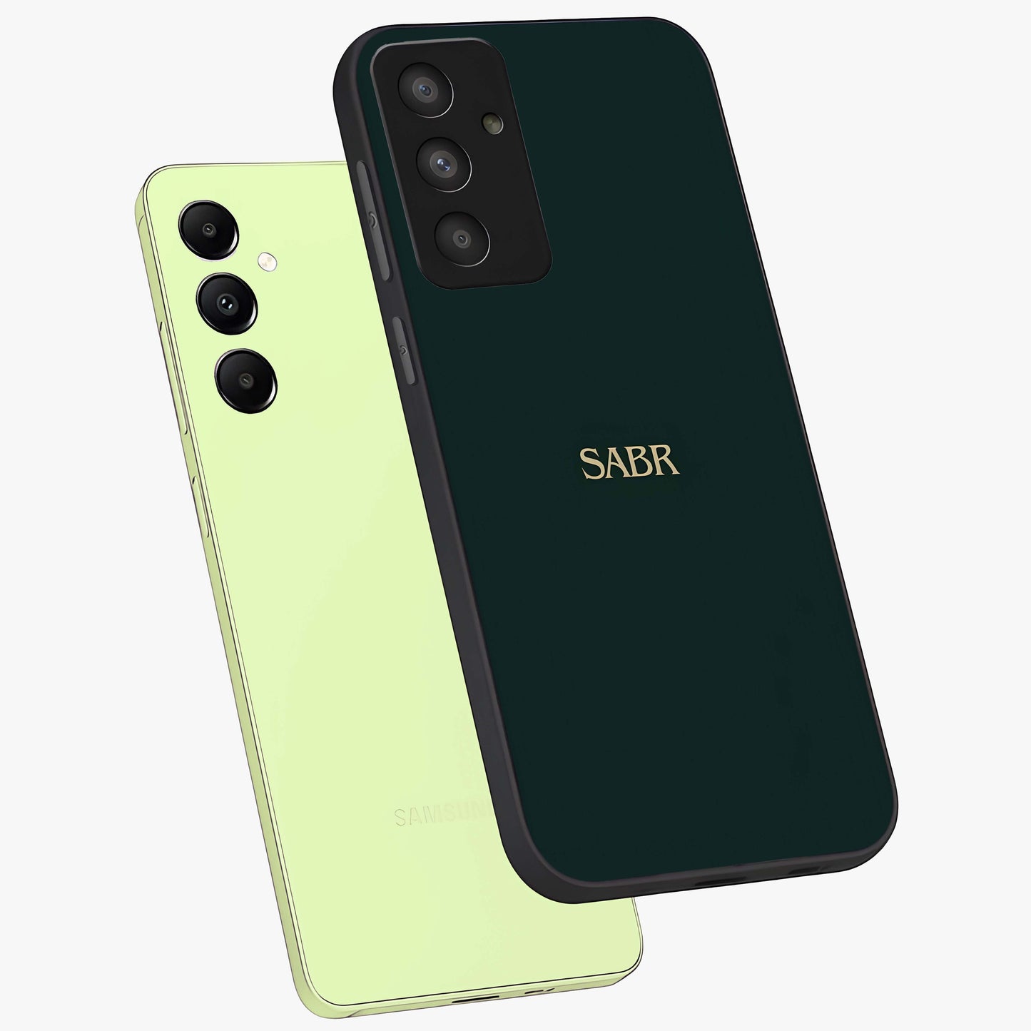 Sabr Minimal Patience Glass Case displayed in angled mockup highlighting simple inspirational design with clean aesthetic style.