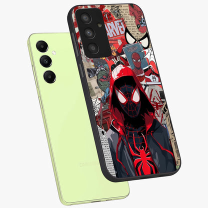 Spider Collage Street Glass Case displayed in angled mockup highlighting dynamic street style collage design with comic aesthetic.