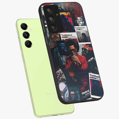 The Weeknd Glass Case displayed in angled mockup highlighting stylish pop culture inspired design with modern aesthetic.