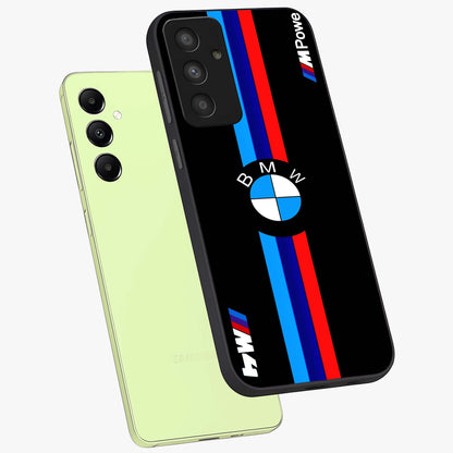 Turbo BMW Beast Glass Case displayed in angled mockup highlighting sleek racing car design with bold automotive aesthetic.