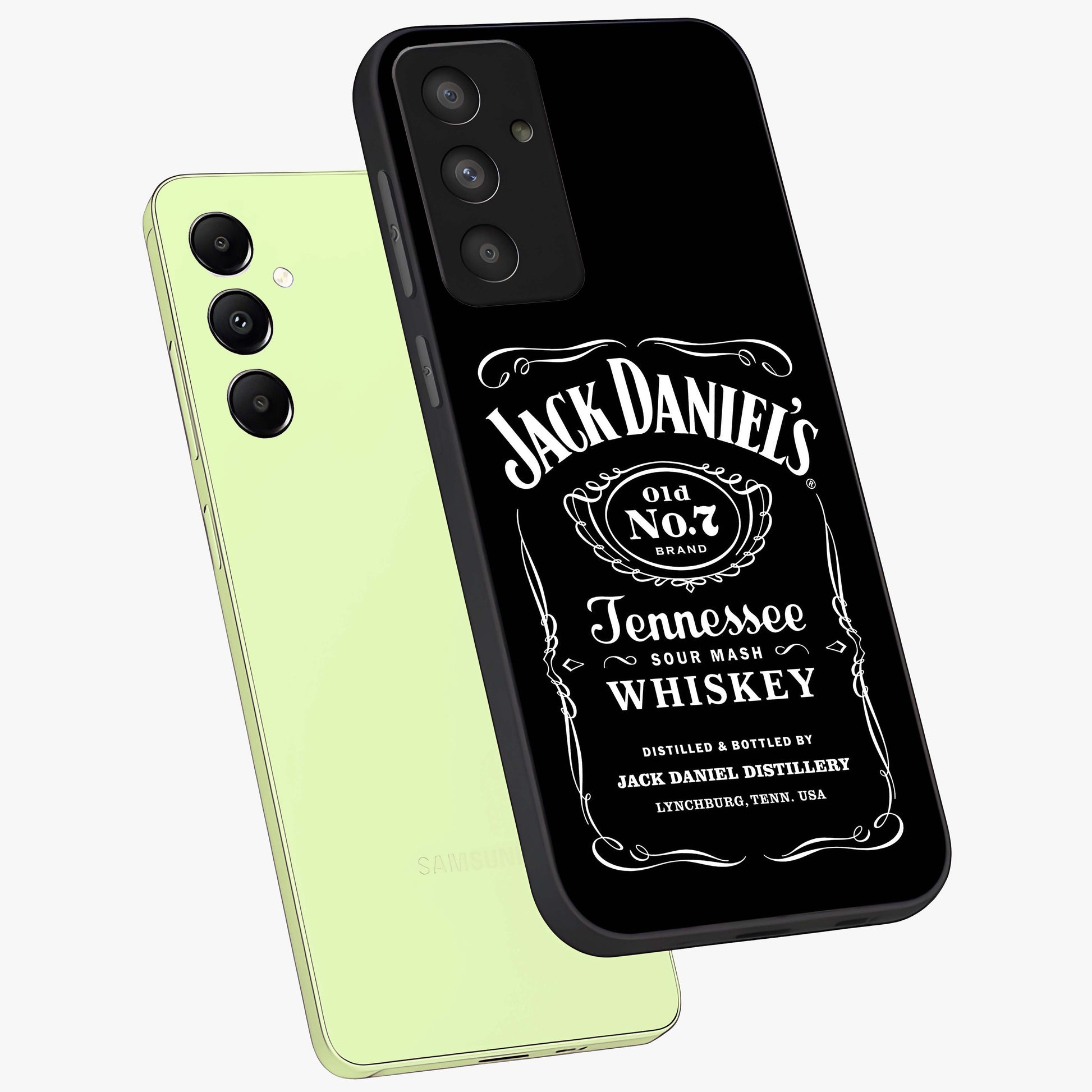 Vintage Whiskey Heritage Glass Case displayed in angled mockup highlighting retro beverage themed design with heritage aesthetic.