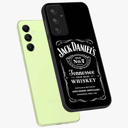 Vintage Whiskey Heritage Glass Case displayed in angled mockup highlighting retro beverage themed design with heritage aesthetic.