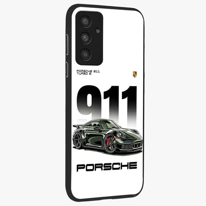 911 Turbo Dominance Glass Case upright perspective showcasing powerful racing design and modern automotive aesthetic.