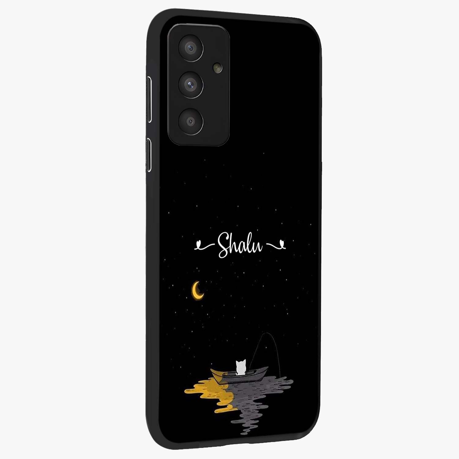 Silent Night Row Glass Case upright view showcasing tranquil night artwork with serene landscape theme.