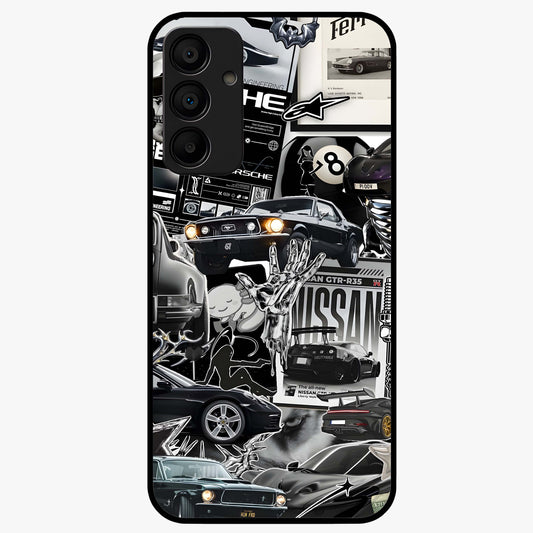 Aesthetic Dark Love Glass Case showing flat back view with dark romantic artwork and glossy glass finish.