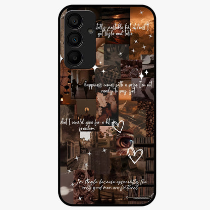 Bittersweet Aesthetic Chaos Glass Case showing flat back view with artistic chaotic aesthetic design and glossy glass finish.
