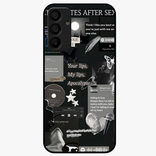 Midnight Love Echo Glass Case showing flat back view with romantic midnight themed artwork and glossy glass finish.
