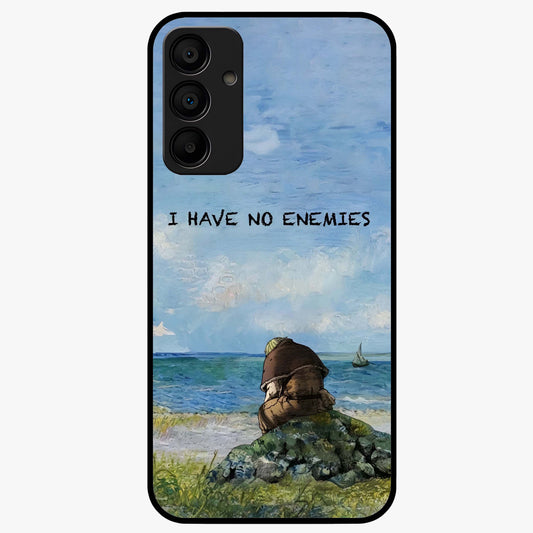 Peace Beyond War Glass Case showing flat back view with symbolic peace themed artwork and glossy glass finish.