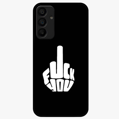Rebel Mode On Glass Case showing flat back view with bold rebellious typography artwork and glossy glass finish.