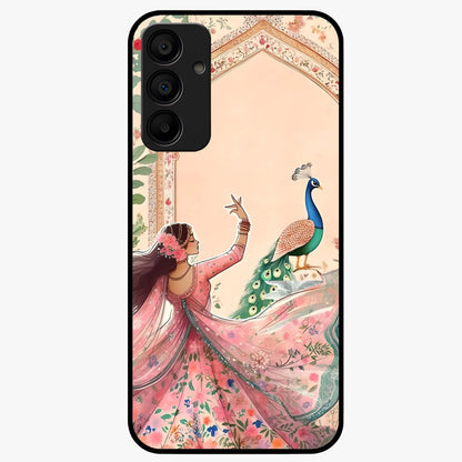 Royal Grace Muse Glass Case showing flat back view with elegant artistic artwork and glossy glass finish.