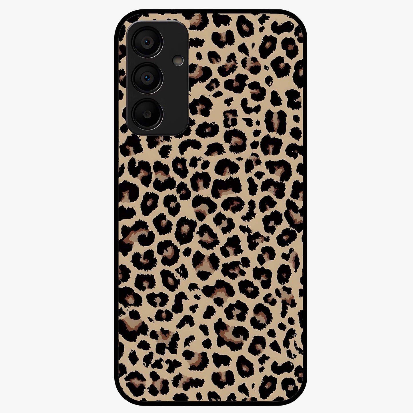 Savage Chic Pattern Glass Case showing flat back view with stylish patterned artwork and glossy glass finish.