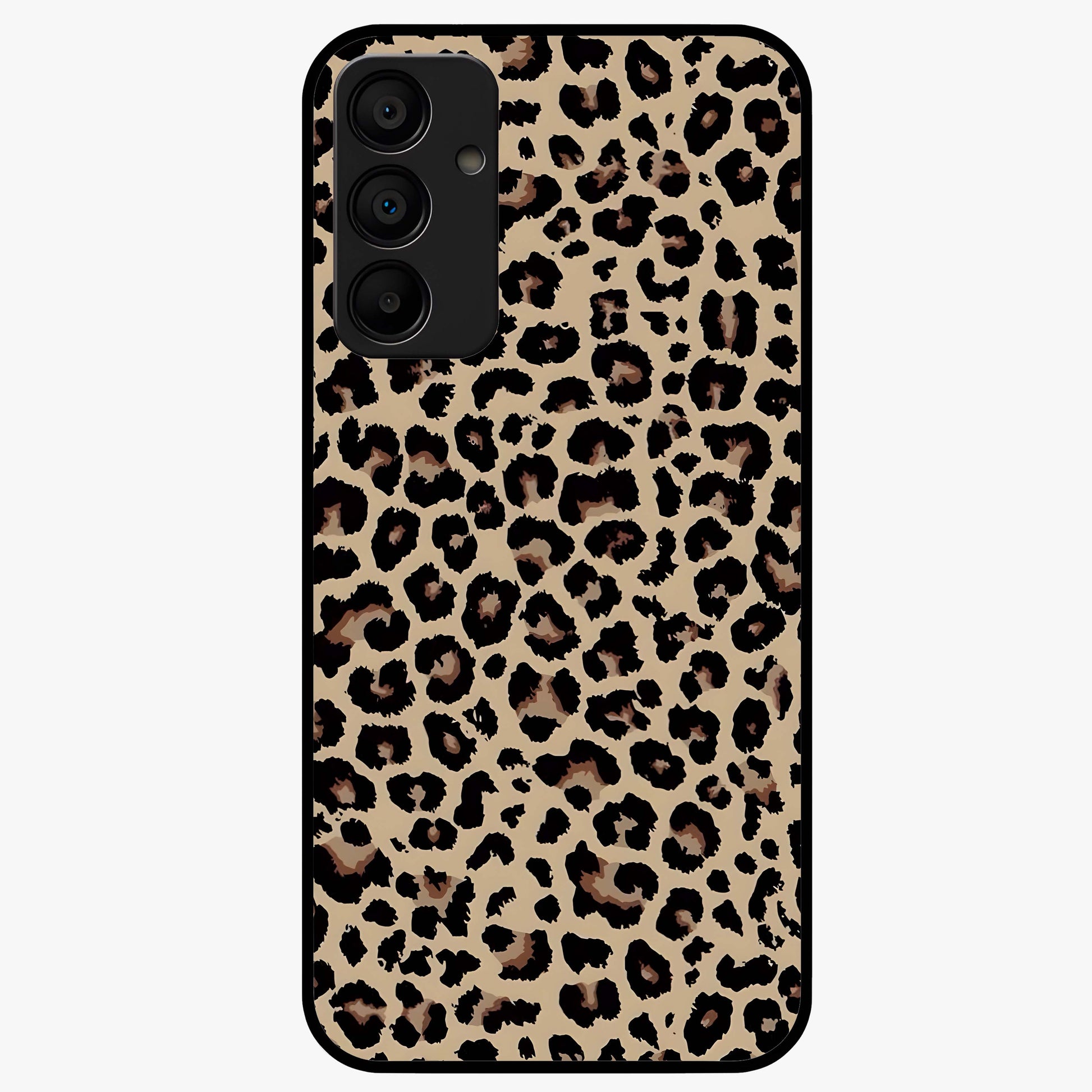 Savage Chic Pattern Glass Case showing flat back view with stylish patterned artwork and glossy glass finish.