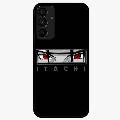 Scarlet Gaze Dominance Glass Case showing flat back view with striking red themed artwork and glossy glass finish.