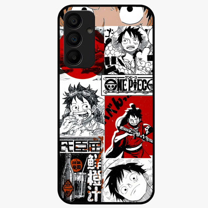 Strawhat Chaos Panels Glass Case showing flat back view with anime inspired chaos panel artwork and glossy glass finish.