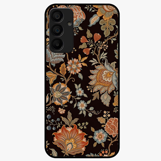 Vintage Floral Dream Glass Case showing flat back view with classic floral artwork and glossy glass finish.