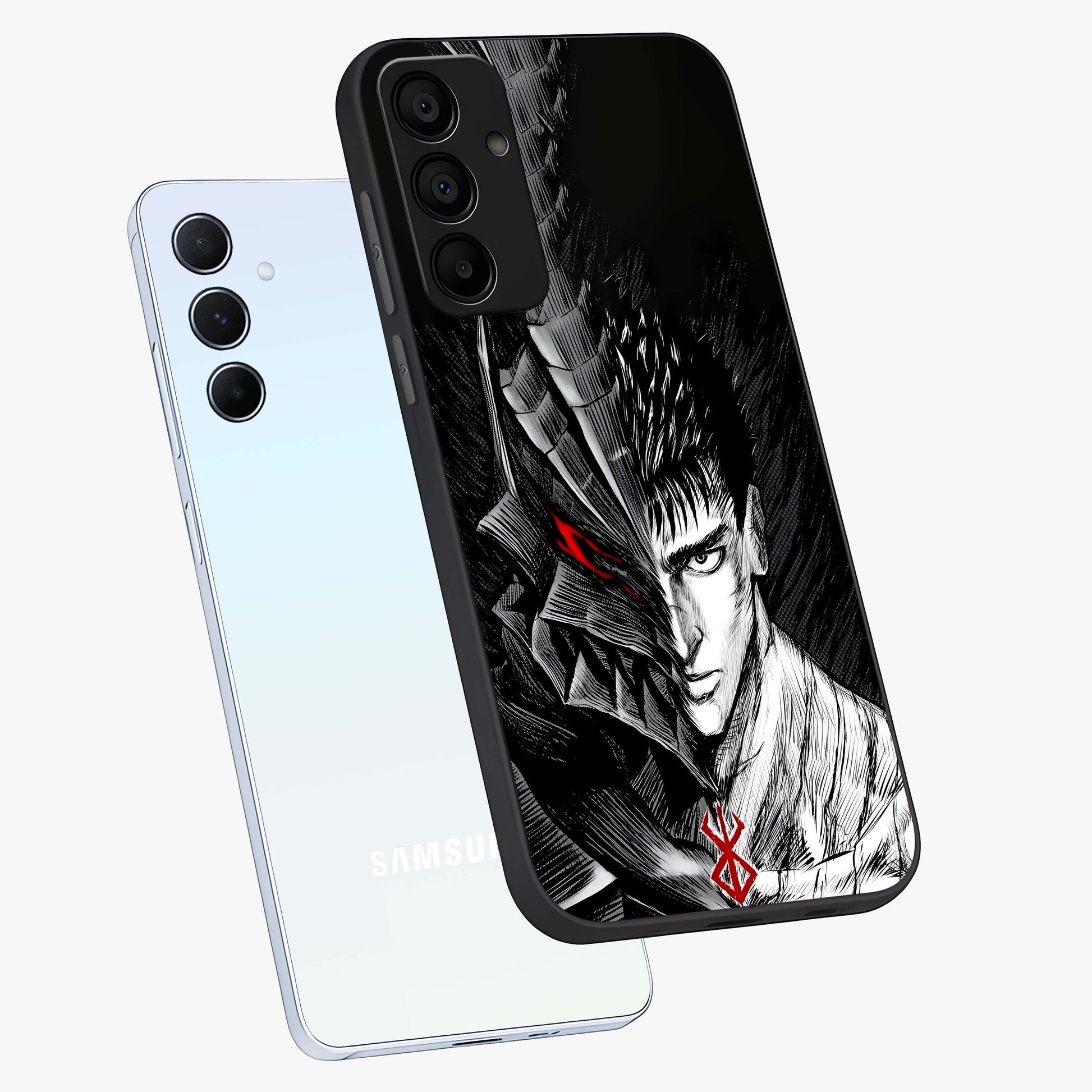 Berserker Blood Oath Glass Case displayed in angled mockup highlighting dark fantasy graphic design and powerful theme.