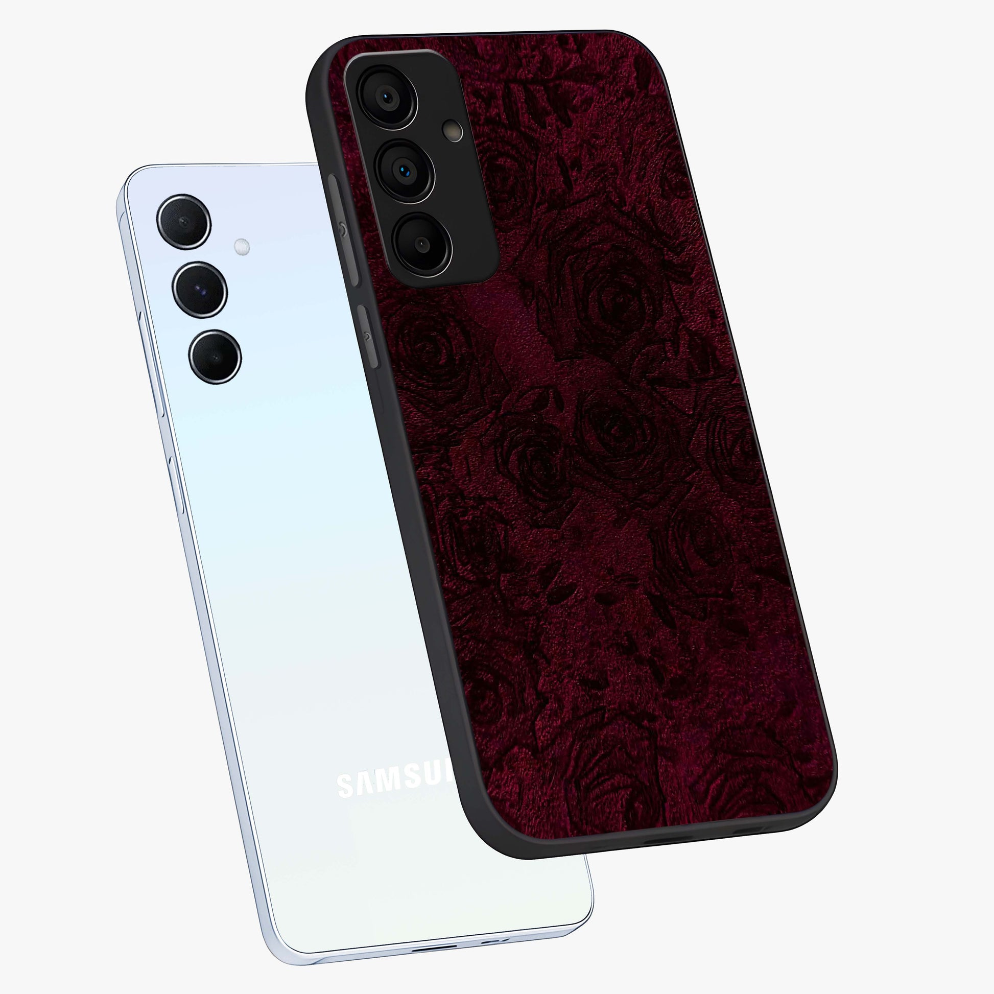 Crimson Fade Flow Glass Case displayed in angled mockup highlighting smooth gradient design with modern aesthetic style.