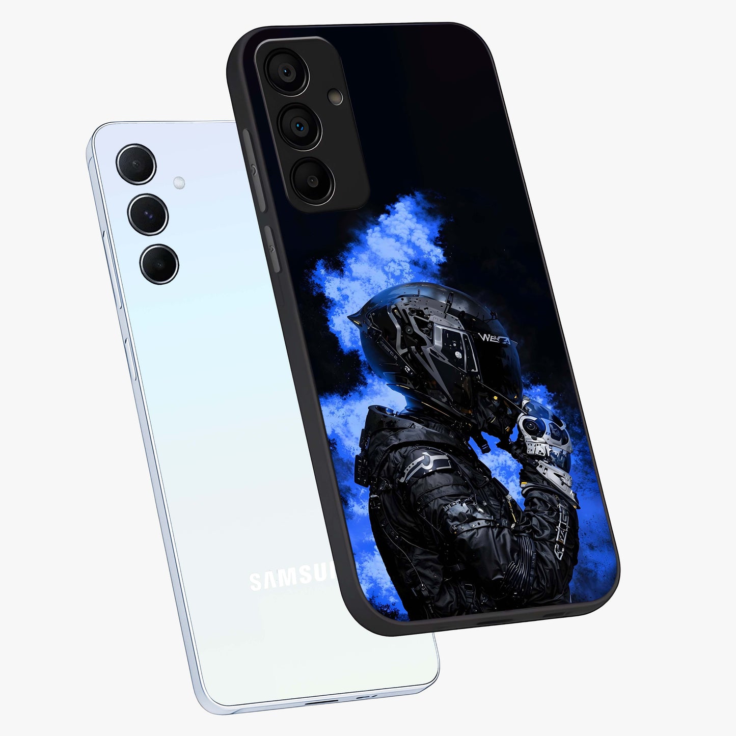 Cyber Sentinel Protocol Glass Case displayed in angled mockup highlighting digital cyber design with sci-fi aesthetic style.