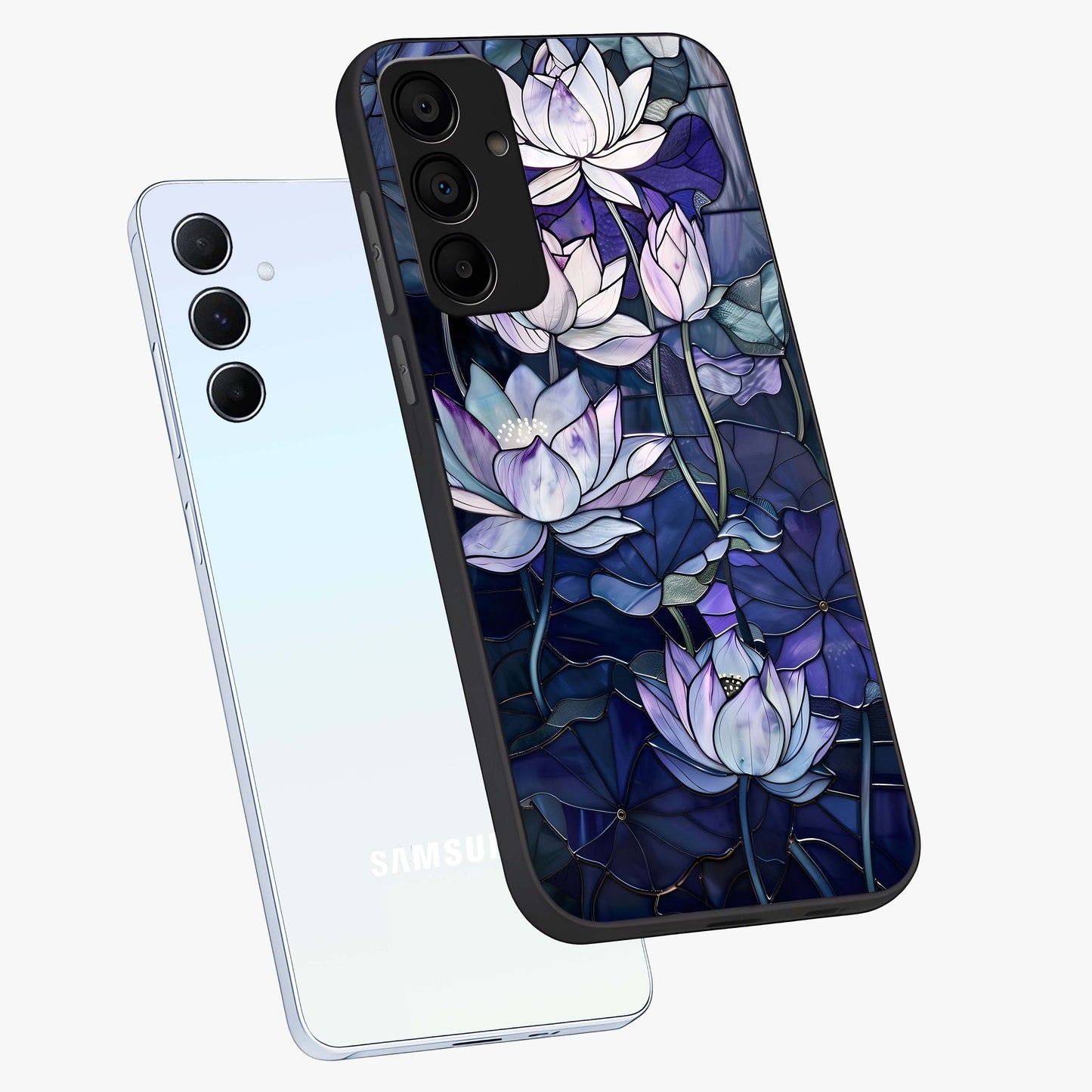 Gloss Petal Rush Glass Case displayed in angled mockup highlighting vibrant petal design with elegant floral aesthetic.