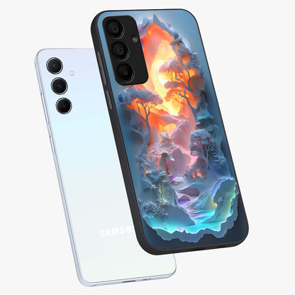 Glow Forest Portal Glass Case displayed in angled mockup highlighting mystical forest design with magical glowing aesthetic.