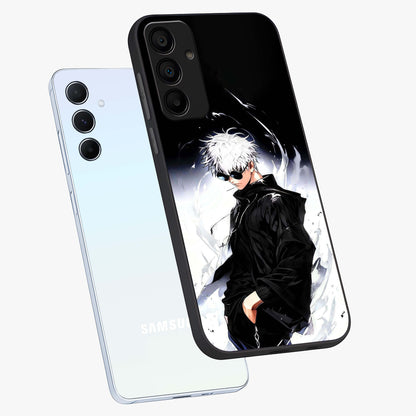 Limitless Shadow King Glass Case displayed in angled mockup highlighting dramatic dark hero design with intense aesthetic.