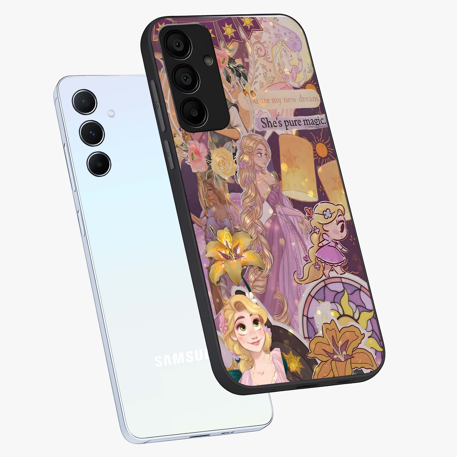 Magical Tangled Dream Glass Case displayed in angled mockup highlighting whimsical fantasy design with magical aesthetic.