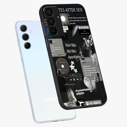 Midnight Love Echo Glass Case displayed in angled mockup highlighting elegant love inspired design with deep aesthetic style.