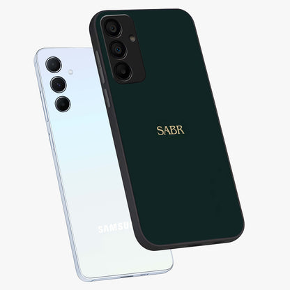Sabr Minimal Patience Glass Case displayed in angled mockup highlighting simple inspirational design with clean aesthetic style.
