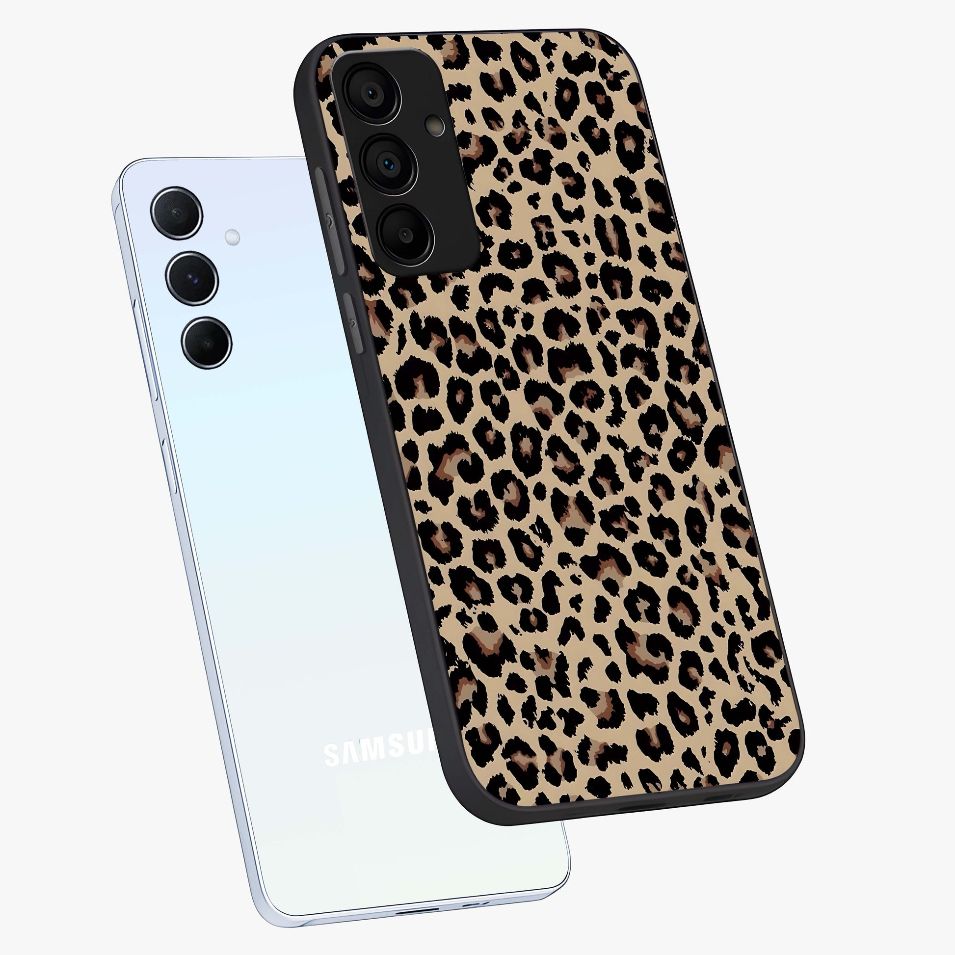 Savage Chic Pattern Glass Case displayed in angled mockup highlighting bold fashion inspired design with chic aesthetic.