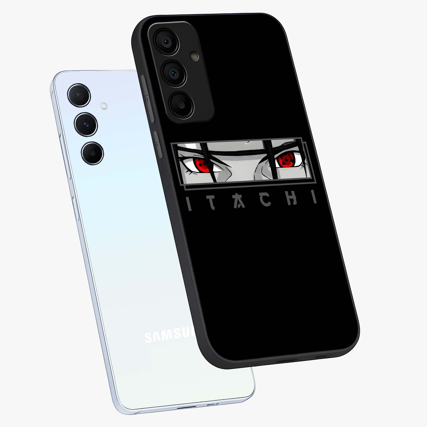 Scarlet Gaze Dominance Glass Case displayed in angled mockup highlighting intense visual design with bold scarlet aesthetic.