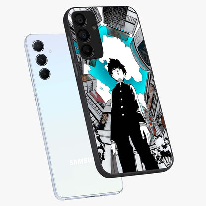 Silent Psychic Awakening Glass Case displayed in angled mockup highlighting spiritual awakening design with cosmic aesthetic.