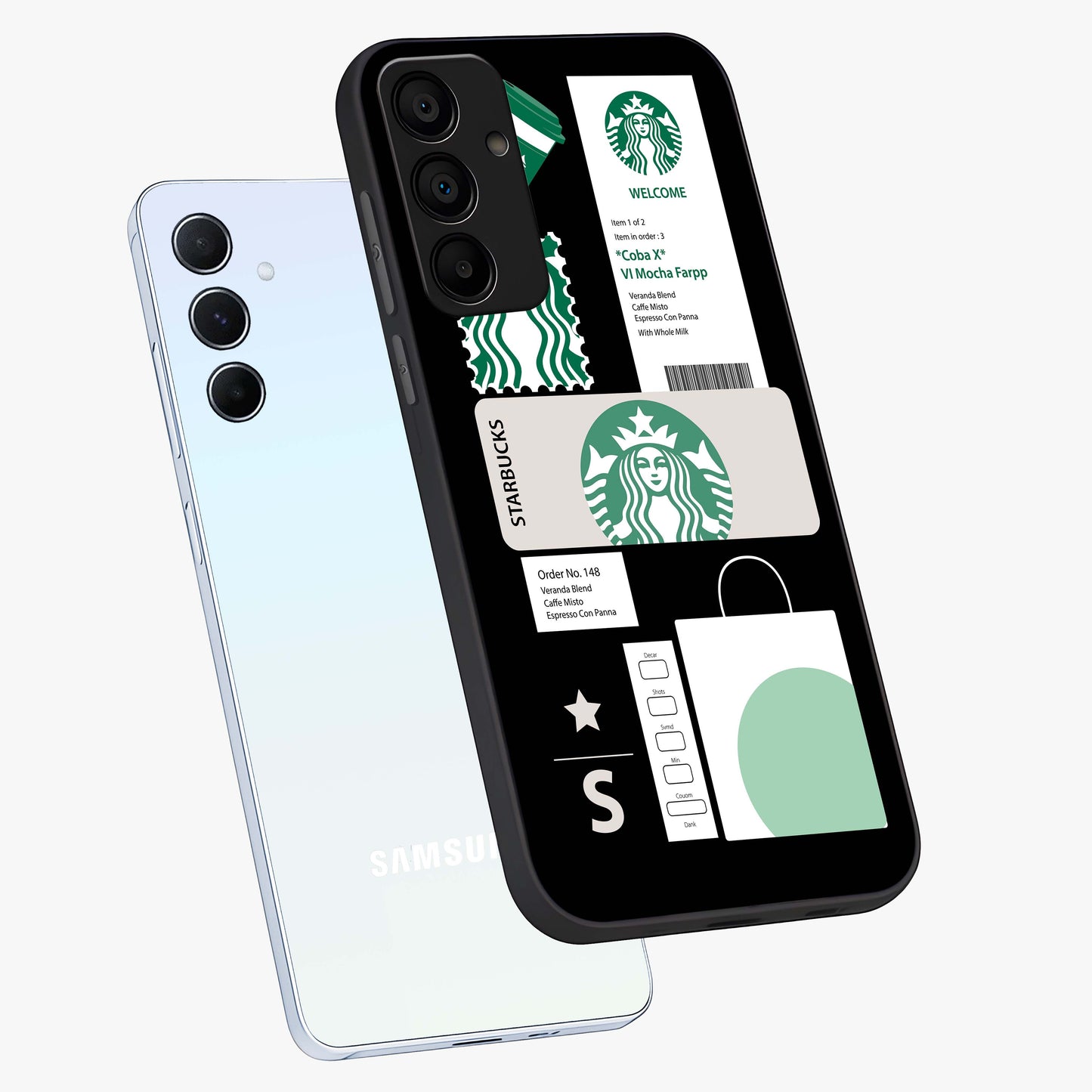 Starbucks Mocha Glass Case displayed in angled mockup highlighting stylish mocha themed design with cozy café aesthetic.