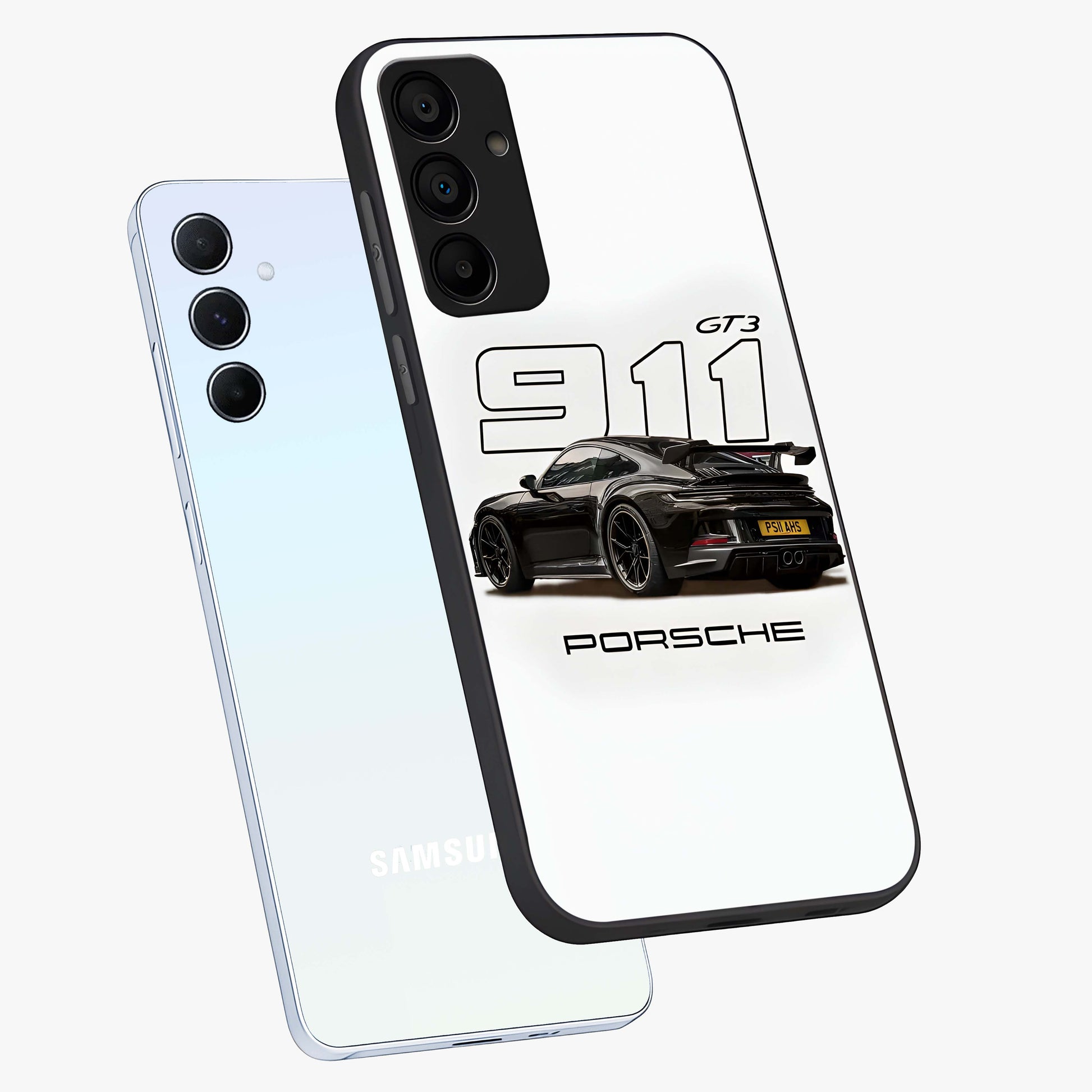 Turbo Legacy Icon Glass Case displayed in angled mockup highlighting dynamic automotive design with performance aesthetic.