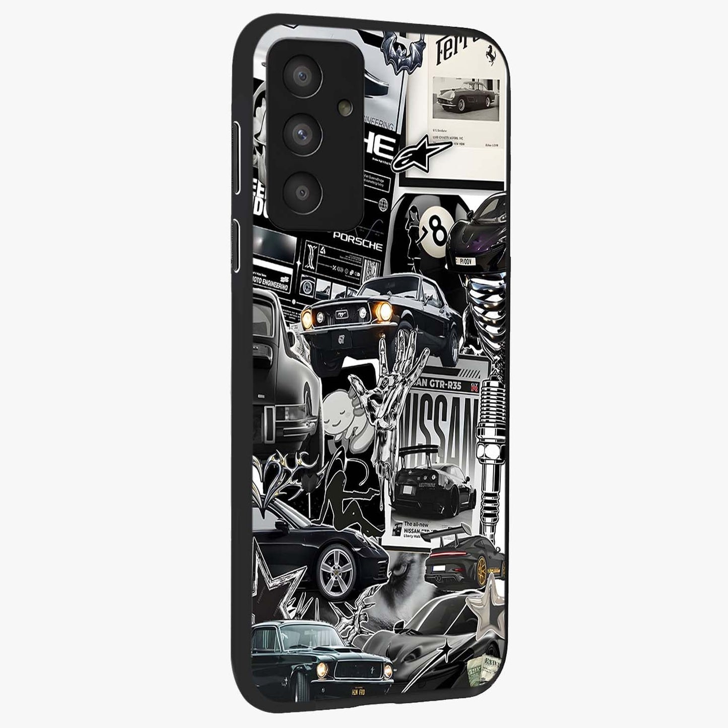 Aesthetic Dark Love Glass Case upright view showcasing dramatic romantic artwork with modern aesthetic style.