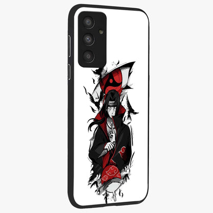 Itachi Limited Edition Naruto Anime Glass Case upright view showcasing intense anime artwork with powerful character theme.
