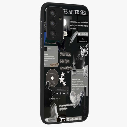 Midnight Love Echo Glass Case upright view showcasing expressive romantic artwork with dreamy midnight theme.